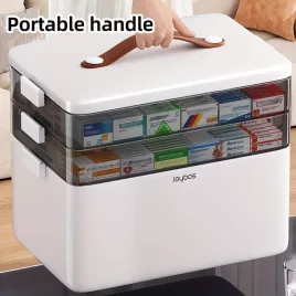   Extra nagy családi gyógyszertároló doboz, elsősegély-készlet szervező, praktikus otthoni egészségügyi tárolórendszer