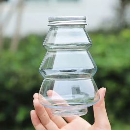   Karácsonyfa Alakú Cukorka és Snack Tároló Tégely Ünnepi Dekorációs Kellék