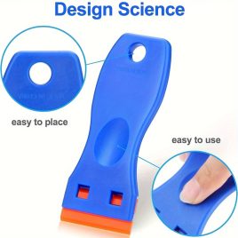   Műanyag Borotvapenge-kaparók Készlet 10 Pengével - Festék- és Ragasztóeltávolító Kaparó Eszköz