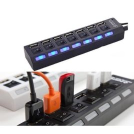   7 portos kapcsolható USB hub - Fekete, több eszköz egyidejű csatlakoztatásához
