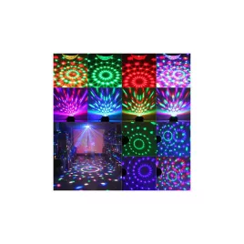   Diszkógömb LED fényeffekt RGB vetítő - Buli fényeffektek, diszkó lámpa, party dekorációs világítás