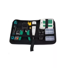   Hálózati teszter készlet LSA crimper és RJ45 csatlakozó tokkal, kábelhálózatok telepítéséhez és karbantartásához