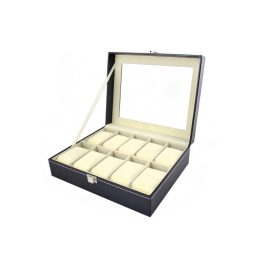   10 rekeszes karóra tároló doboz - óratartó szekrény rekeszekkel