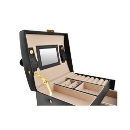   Fekete Ékszerdoboz - Elegáns Ékszertartó Nőknek, Ideális Ajándék Születésnapra és Karácsonyra