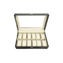   Karóra tároló 12 rekeszes - óratartó készlet, karóratartó doboz szerviz eszközökkel, óra tároló doboz szervező