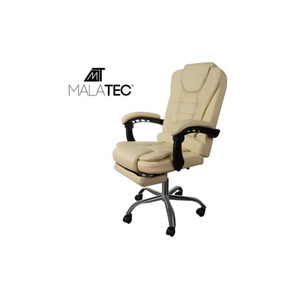 Ergonomikus irodai szék lábtartóval - fehér Malatec 23287, kényelmes munkavégzéshez