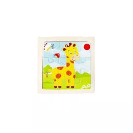   Állatos, 9 darabos fa puzzle gyerekeknek - Fejlesztő játék szett (4db)