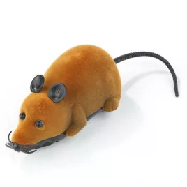   Távirányítós macskajáték egér, barna testtel és fekete fülekkel