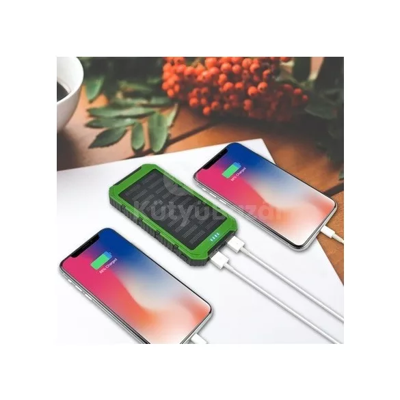 Power bank, külső akkumulátor (napelemes, vízálló, 8000mAh-s)