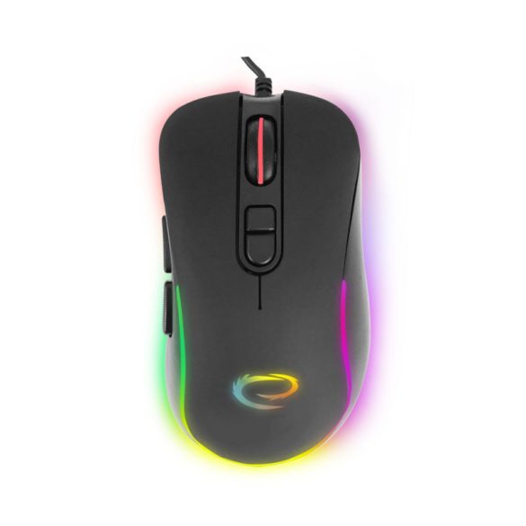 Hesperis Gamer Egér LED RGB Világítással és 7 Gombbal, Optikai USB-C Csatlakozással - EGM303