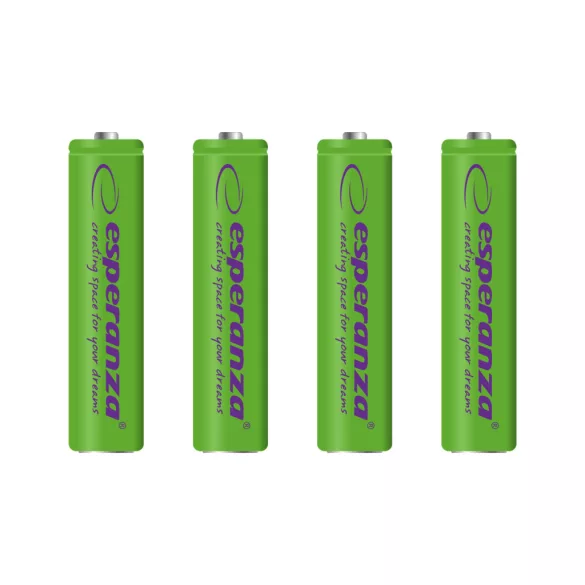 Esperanza újratölthető AAA Ni-MH akkumulátor 1000mAh 4 db zöld