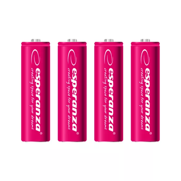 Esperanza újratölthető Ni-MH AA elemek 2000mAh 4 db, piros