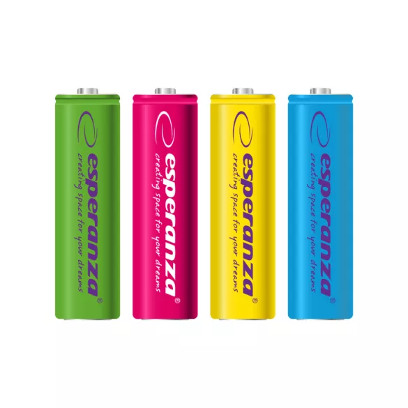 Esperanza újratölthető Ni-MH AA elem 2000mAh 4 db vegyes színek