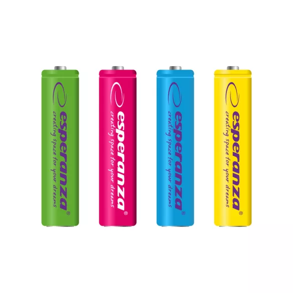 Esperanza újratölthető AAA Ni-MH akkumulátor 1000MAH 4 db vegyes színek