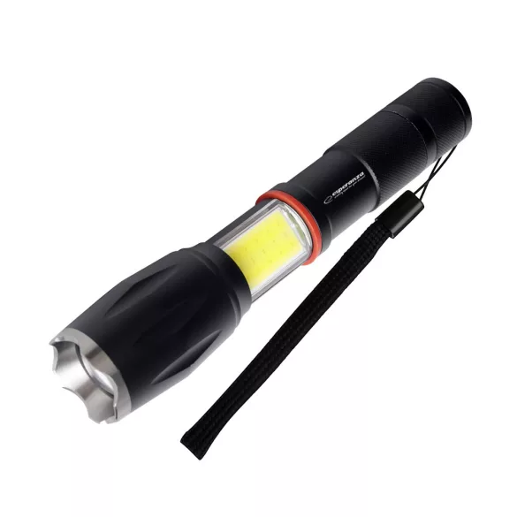 Esperanza Dione LED kézi zseblámpa oldalsó COB reflektorral