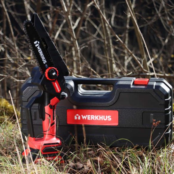 Werkhus cordless chainsaw	-	Erőteljes fafűrész készlet