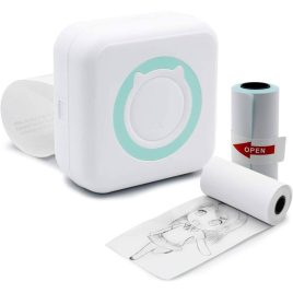   Hordozható akkumulátoros mini printer, intelligens nyomtató hőpapírral, bluetooth kapcsolattal