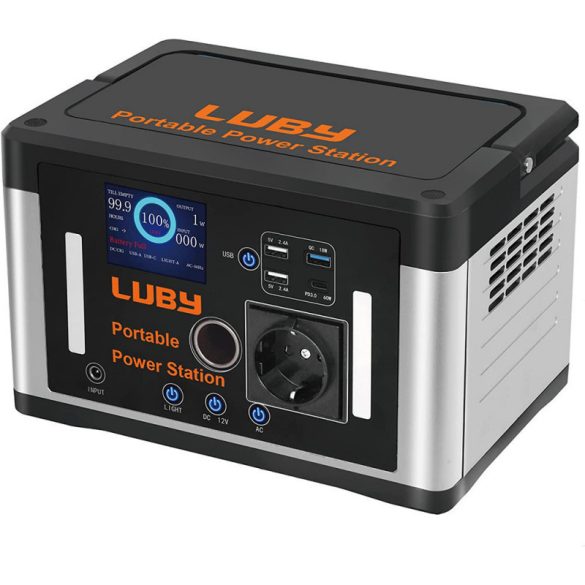 Luby Töltő állomás 1000W /577Wh hordozható erőmű