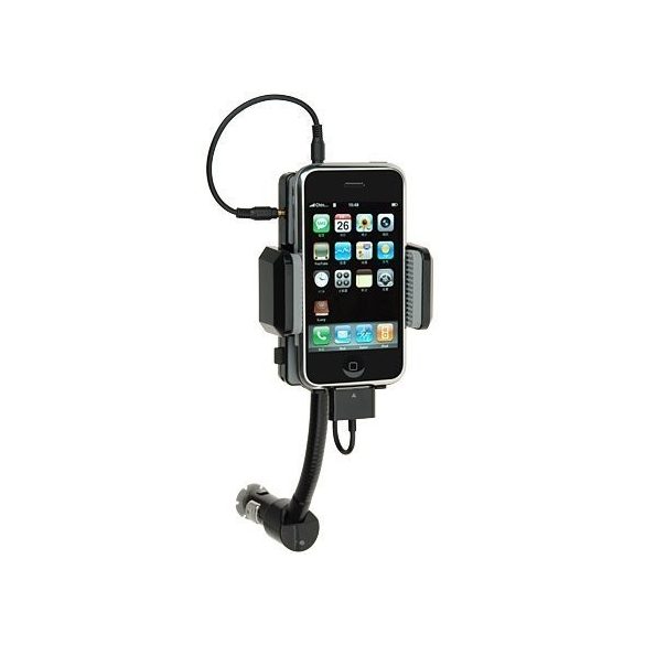 iPhone iPod Autós tartó + töltő + fm transmitter - Utolsó darabok!