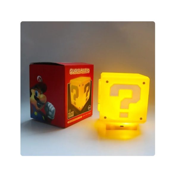 Super Mario kérdőjel tégla éjszakai lámpa 10 cm