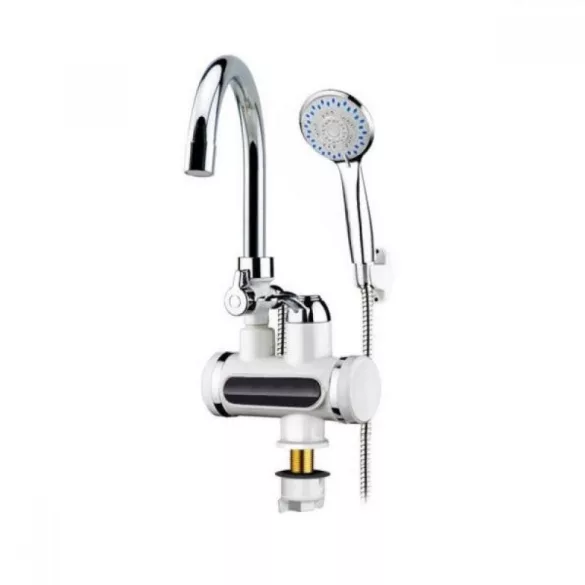 Fali csatlakozású csaptelep LED kijelzővel és tusrózsával