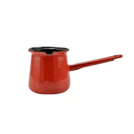   Zománcozott kávékiöntő csőrös nyeles 720 ml piros-fekete