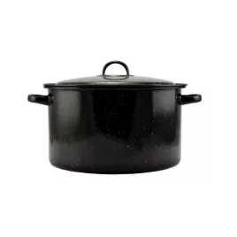 Zománcozott Lábas fedővel 30 cm 10,5 liter fekete
