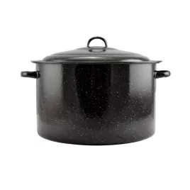 Zománcozott Lábas fedővel 36 cm 20 liter fekete