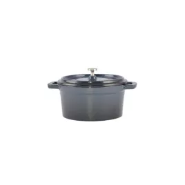 Zománcozott öntöttvas lábas mini 14 cm Acélkék
