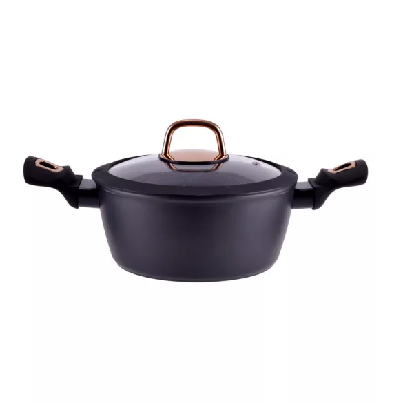 Golden Line tapadásmentes alumínium lábas üvegfedővel 20cm 3,2L indukciós