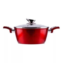   Perfect Home Red Line tapadásmentes alumínium lábas üvegfedővel 22cm, 2.6L, indukciós