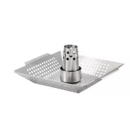   Rozsdamentes csirkesütő állvány és grillkosár 35*31 cm 52535