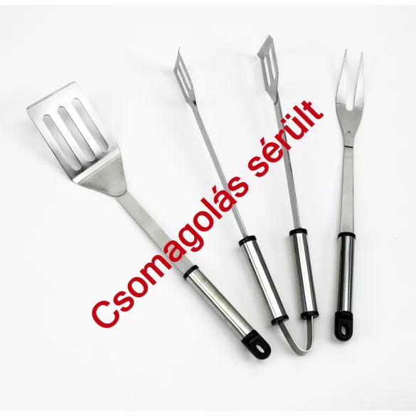 Landmann 3 db-os 37 cm inox grillkészlet sérült csomagolással