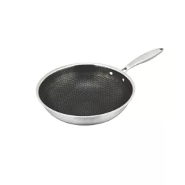   Maxx-world rozsdamentes wok serpenyő tapadásmentes bevonattal, méhsejt mintás, 28 cm