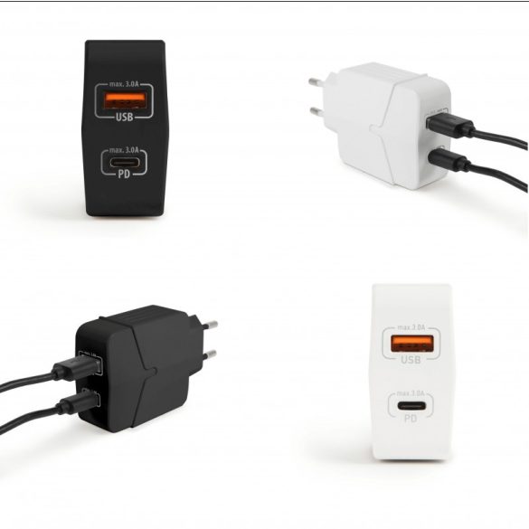 Hálózati adapter USB-C és USB-A dugasszal