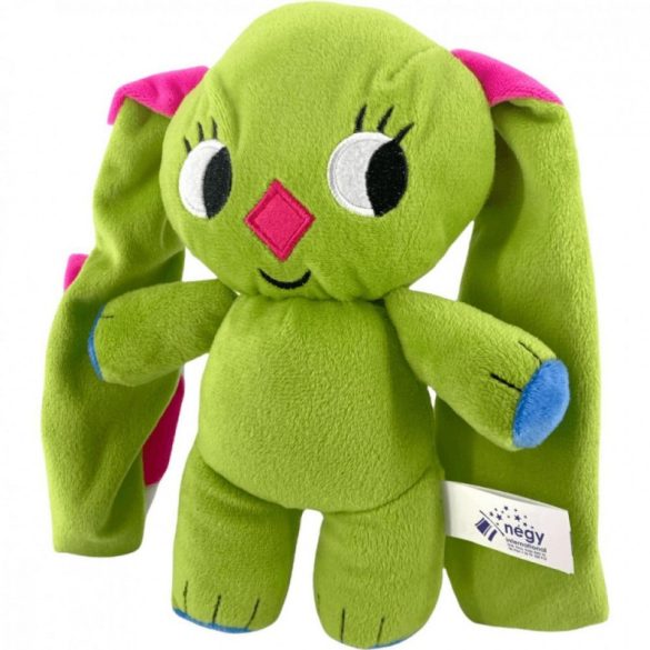 Kockásfülű nyúl álló plüss, 23 cm