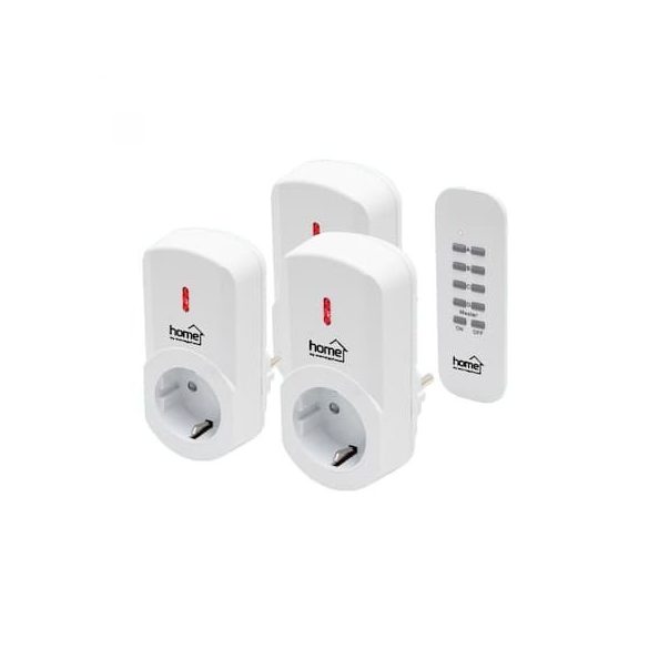 3 db távirányítható hálózati aljzat, távirányítóval