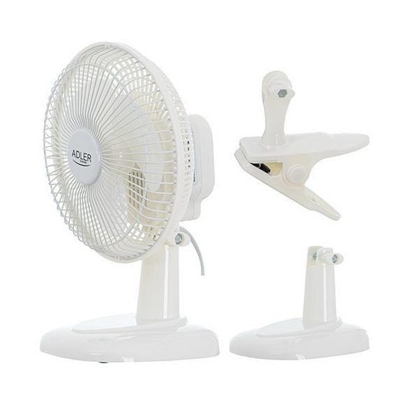 Adler AD 7317 fehér csíptethető asztali ventilátor