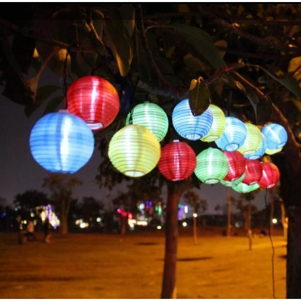 Party lampion, 10 LED-es, elemes