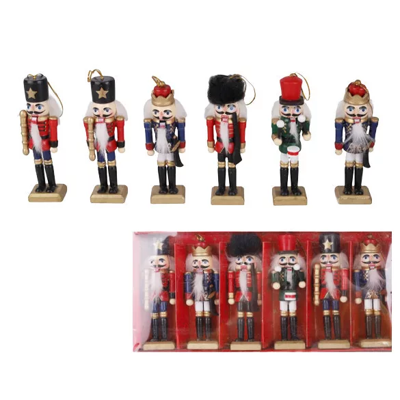 Fa Diótörők dekor figura (6 darabos - 12,5cm)