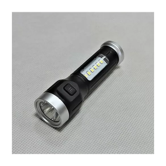 Újratölthető zseblámpa + COB lámpa, 500 mAh