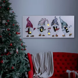 Love manós LED-es fali hangulatkép, 70x30 cm