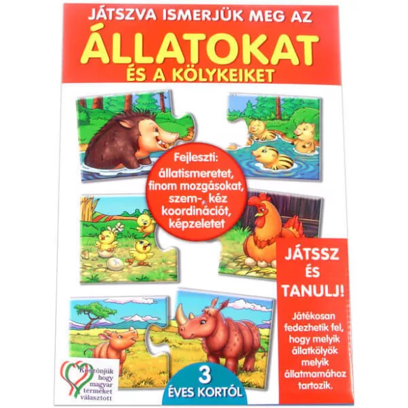 Játszva megismerjük az állatokat és kölykeiket készségfejlesztő játék