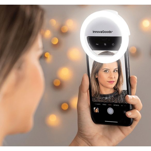 InnovaGoods LED selfie körfény telefonra, újratölthető