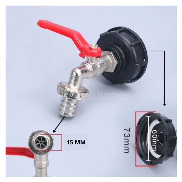 Tartály adapter IBC tartályra S60 × 6