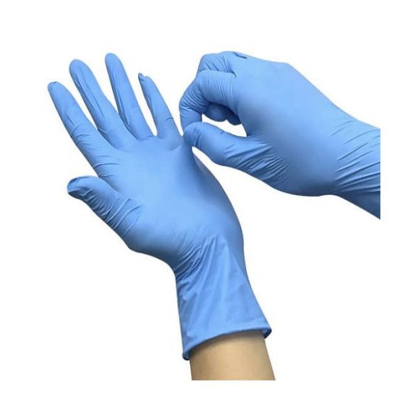 100 darab latex mentes, antiallergén nitril kesztyű - kék, M