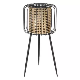 Fekete fém kaspó - 24,5 x 24,5 x 54 cm