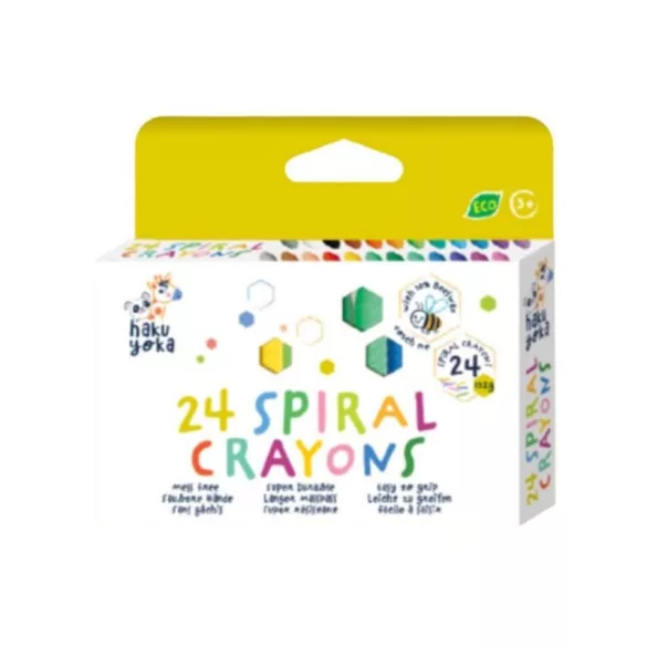 Haku Yoka spirálozott felületű, színes méhviaszos zsírkréta - 24 darab
