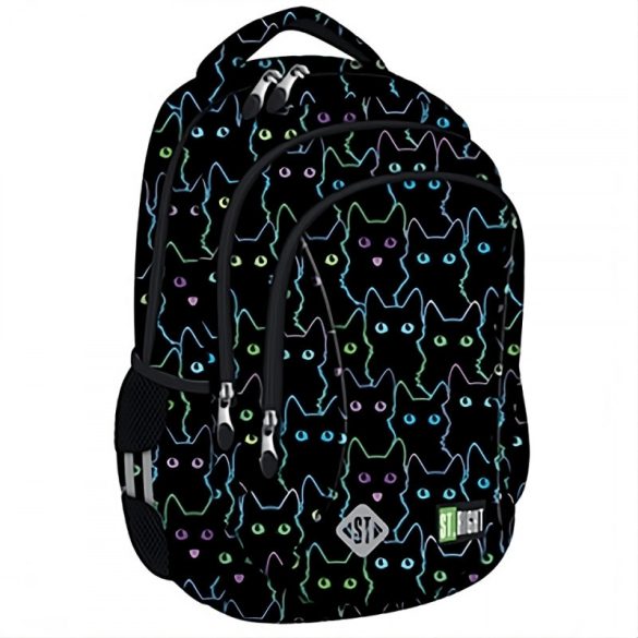 St. Right macskás iskolatáska BP26