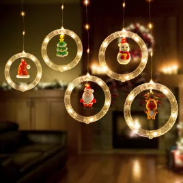   Family LED-es fényfüggöny - mikulás - 1,8 x 0,5 m - 125 melegfehér LED